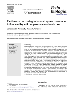 Earthworm burrowing in laboratory microcosms as influenced by soil