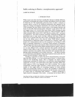 Suffix ordering in Bantu