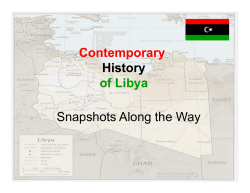 Contemporary History of Libya Snapshots Along the
