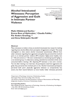 Alcohol Intoxicated Witnesses: Perception of Aggression