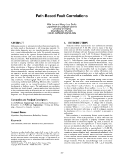 Path-based fault correlations - Department of Computer Science