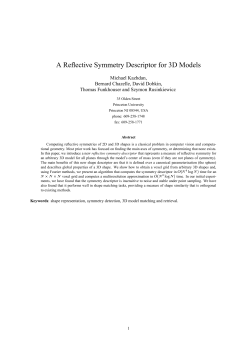 A Reflective Symmetry Descriptor for 3D Models
