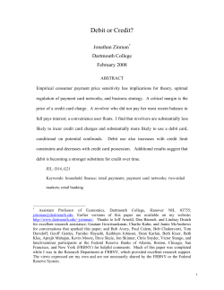 Debit or Credit? - Dartmouth College