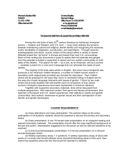 SampleSyllabus - jewish women writers pt 2 - F10
