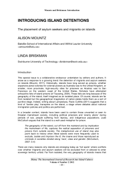 The placement of asylum seekers and migrants on islands