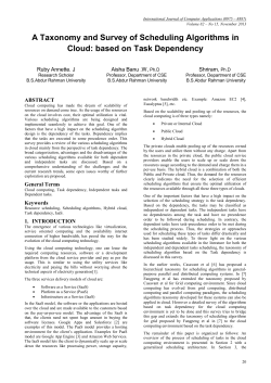 A Taxonomy and Survey of Scheduling Algorithms in Cloud: based