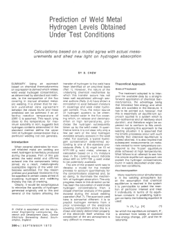 Prediction of Weld Metal Hydrogen Levels Obtained Under Test