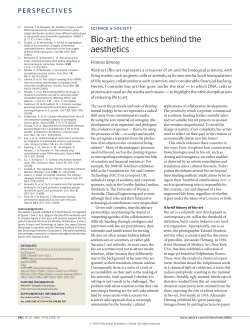 Bio-art: the ethics behind the aesthetics
