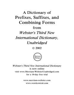 A Dictionary of Prefixes, Suffixes, and Combining Forms