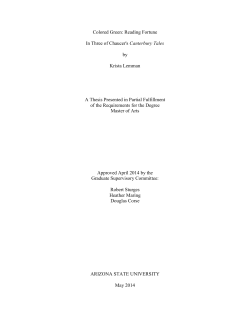 Colored Green: Reading Fortune In Three of Chaucer`s Canterbury