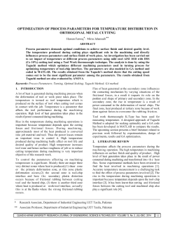 optimization of process parameters for temperature distribution in