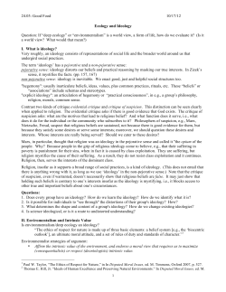 Ecology and Ideology