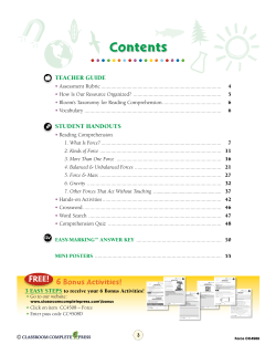 1. What Is Force? - Classroom Complete Press