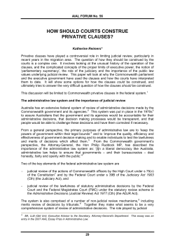 Reimers, Katherine --- "How Should Courts Construe Privative