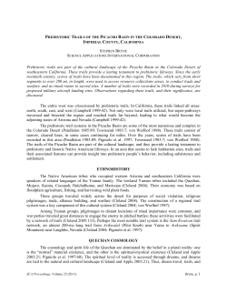 Prehistoric Trails of the Picacho Basin in the Colorado Desert