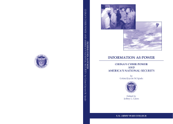 INFORMATION AS POWER CHINA`S CYBER POWER AND