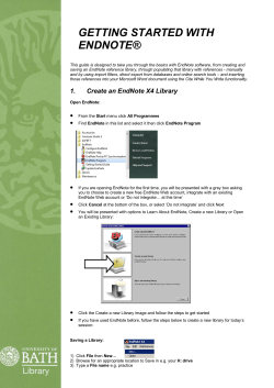 getting started with endnote