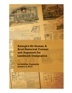 Context for Landmark Designation - Raleigh Historic Development