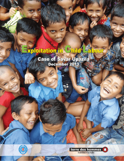 Exploitation in Child Labour: Case of Savar Upazila