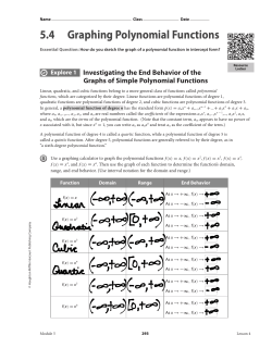 5.4 Graphing Polynomial Functions