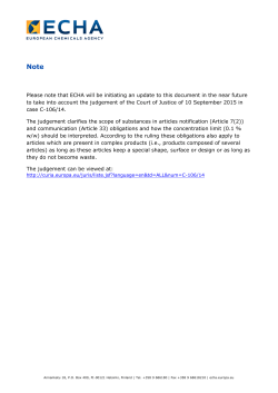 Requirements for substances in articles - ECHA