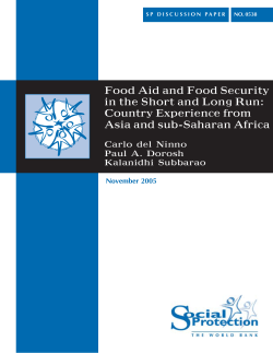 Food Aid and Food Security in the Short