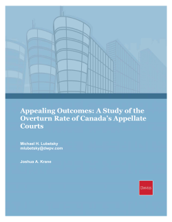 Appealing Outcomes: A Study of the Overturn Rate of Canada`s