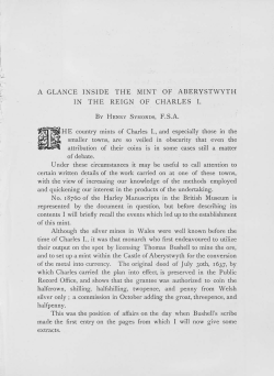 A glance inside the mint of Aberystwyth in the reign of Charles I