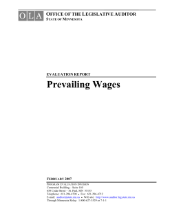 Prevailing Wages - Office of the Legislative Auditor