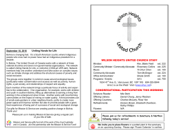 September 18, 2016 - Wilson Heights United Church
