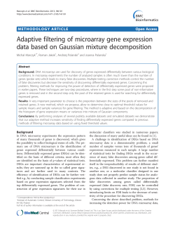Adaptive filtering of microarray gene expression data based on