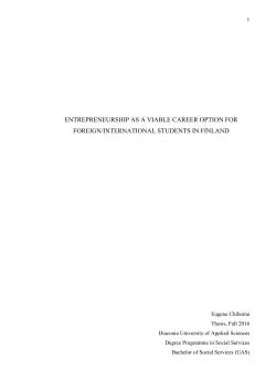 entrepreneurship as a viable career option for foreign