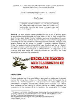 Necklace making and placedness in Tasmania 1 Introduction