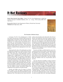The Formation of Modern Europe - H-Net