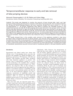 Temporomandibular response to early and late removal of bite