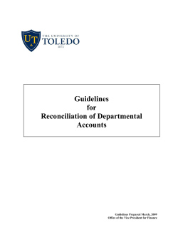 Guidelines for Reconciliation of Departmental