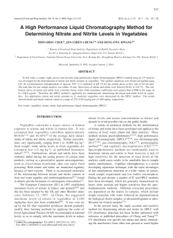 A High Performance Liquid Chromatography Method for