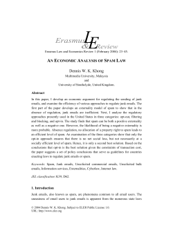 An Economic Analysis of Spam Law