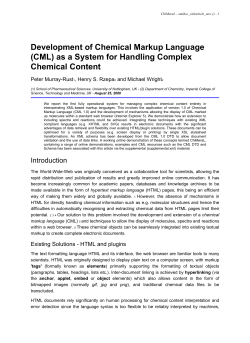 Development of Chemical Markup Language (CML) as a System for