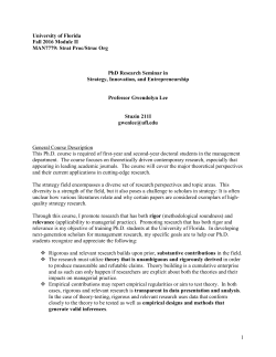 PhD Research Seminar in Strategy, Innovation, and Entrepreneurship