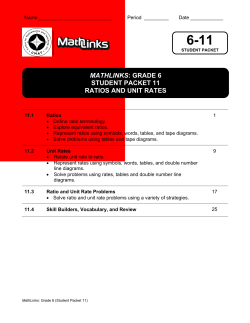 mathlinks: grade 6 student packet 11 ratios and unit rates
