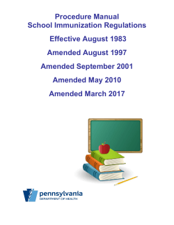 2017-18 School Vaccination Procedure Manual Communications