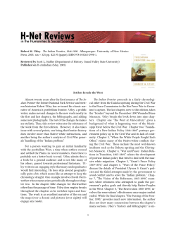 Settlers Invade the West - H-Net