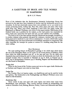 a gazetteer of brick and tile works in hampshire