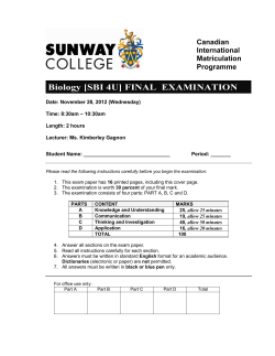 Question Booklet - Sunway Campus Library