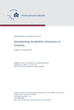 Interpreting resultative sentences in German: Stages in L1 acquisition