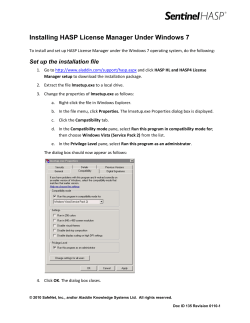 Installing HASP License Manager Under Windows 7