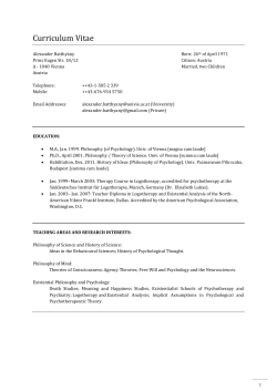 Curriculum Vitae - Universit&auml;t Wien