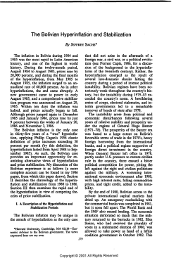 The Bolivian Hyperinflation and Stabilization.