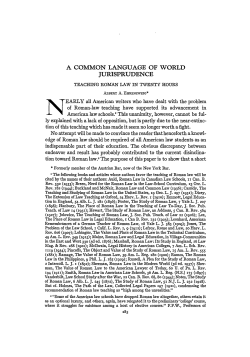 Teaching Roman Law in Twenty Hours